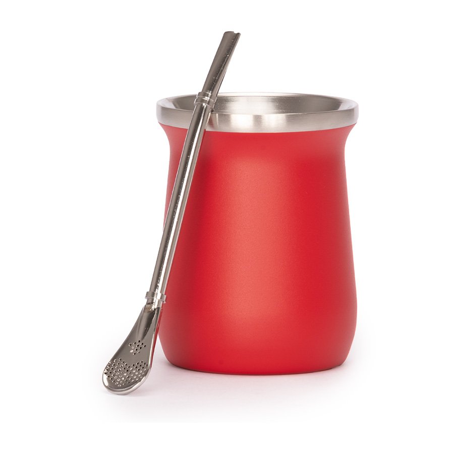 Vaso Térmico metálico "MATE" 300ml. con Bombilla — foto 6